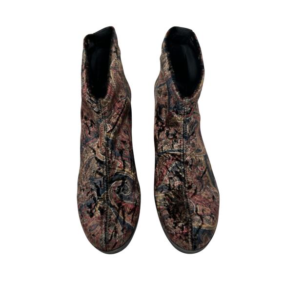 Toni Pons Finley Bootie Velvet‎ Velour Paisley Print Multicolor Size 38 US 7.5 - Picture 3 of 14